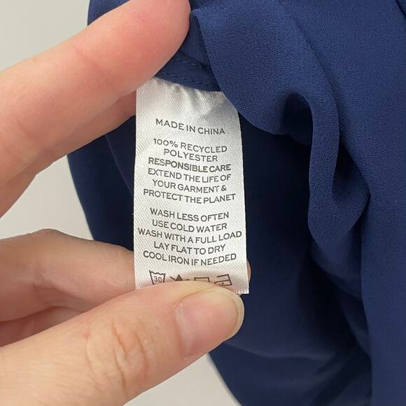 Hill House Home The Athena Nap Dress Wrinkle Resistant Navy Crepe M - Picture 8 of 9